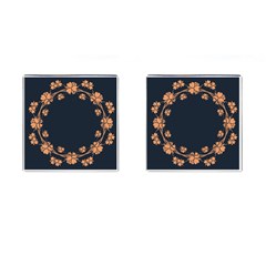 Floral Vintage Royal Frame Pattern Cufflinks (square) by Nexatart