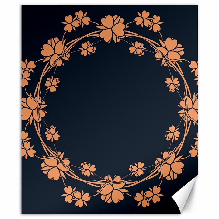 Floral Vintage Royal Frame Pattern Canvas 8  x 10 