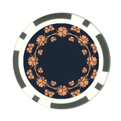 Floral Vintage Royal Frame Pattern Poker Chip Card Guard by Nexatart