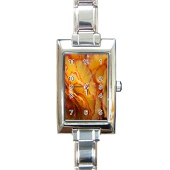 Flowers Leaves Leaf Floral Summer Rectangle Italian Charm Watch