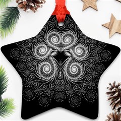 Fractal Filigree Lace Vintage Ornament (star)