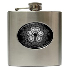 Fractal Filigree Lace Vintage Hip Flask (6 Oz) by Nexatart