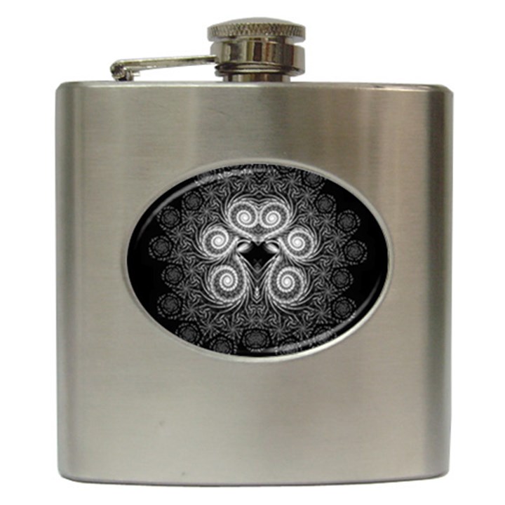 Fractal Filigree Lace Vintage Hip Flask (6 oz)