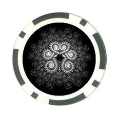 Fractal Filigree Lace Vintage Poker Chip Card Guard