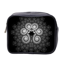 Fractal Filigree Lace Vintage Mini Toiletries Bag 2-side by Nexatart