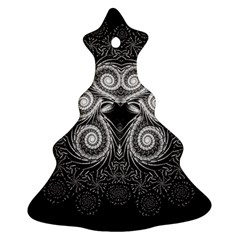 Fractal Filigree Lace Vintage Christmas Tree Ornament (two Sides)