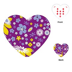 Floral Flowers Playing Cards (heart) 