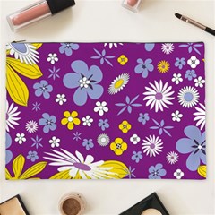 Floral Flowers Cosmetic Bag (xxl)  by Nexatart