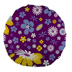 Floral Flowers Large 18  Premium Round Cushions