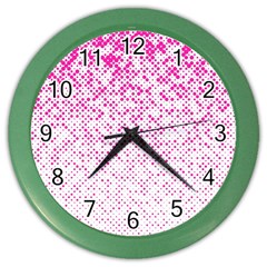 Halftone Dot Background Pattern Color Wall Clocks by Nexatart