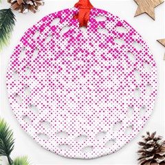 Halftone Dot Background Pattern Ornament (round Filigree)