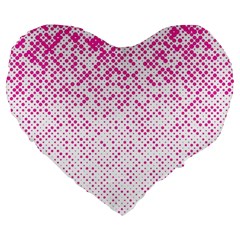 Halftone Dot Background Pattern Large 19  Premium Heart Shape Cushions by Nexatart