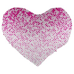 Halftone Dot Background Pattern Large 19  Premium Flano Heart Shape Cushions