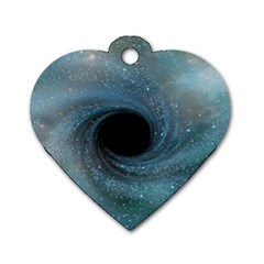 Cosmic Black Hole Dog Tag Heart (two Sides) by Sapixe