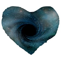 Cosmic Black Hole Large 19  Premium Flano Heart Shape Cushions by Sapixe