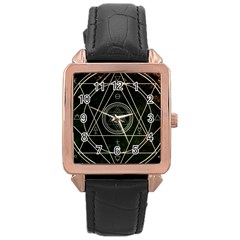 Cult Of Occult Death Detal Hardcore Heavy Rose Gold Leather Watch  by Sapixe