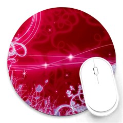 Crystal Flowers Round Mousepads by Sapixe