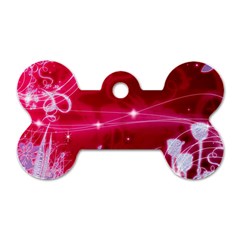 Crystal Flowers Dog Tag Bone (one Side) by Sapixe