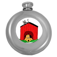 Dog Toy Clip Art Clipart Panda Round Hip Flask (5 Oz) by Sapixe