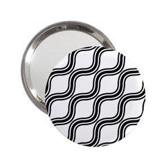 Diagonal Pattern Background Black And White 2.25  Handbag Mirrors