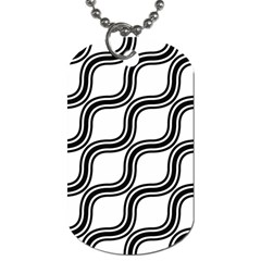 Diagonal Pattern Background Black And White Dog Tag (One Side)