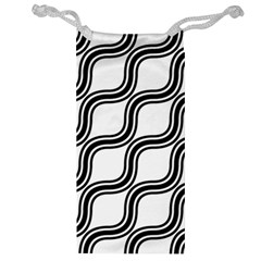 Diagonal Pattern Background Black And White Jewelry Bag