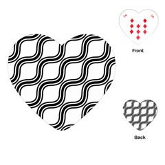 Diagonal Pattern Background Black And White Playing Cards (heart) 