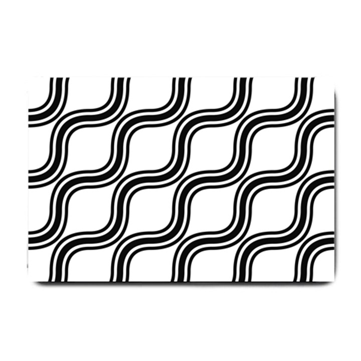 Diagonal Pattern Background Black And White Small Doormat 