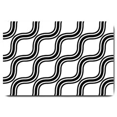 Diagonal Pattern Background Black And White Large Doormat  by Sapixe