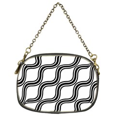 Diagonal Pattern Background Black And White Chain Purses (One Side) 