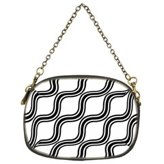 Diagonal Pattern Background Black And White Chain Purses (Two Sides) 