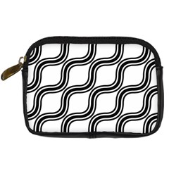 Diagonal Pattern Background Black And White Digital Camera Cases