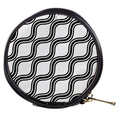 Diagonal Pattern Background Black And White Mini Makeup Bags