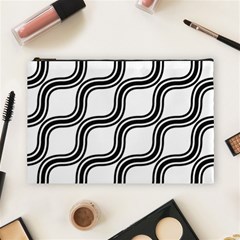 Diagonal Pattern Background Black And White Cosmetic Bag (Large) 