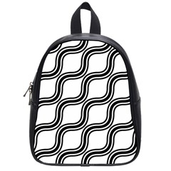 Diagonal Pattern Background Black And White School Bag (Small)