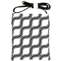 Diagonal Pattern Background Black And White Shoulder Sling Bags