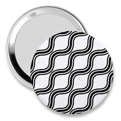 Diagonal Pattern Background Black And White 3  Handbag Mirrors by Sapixe