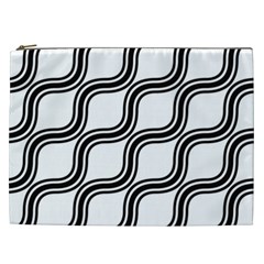 Diagonal Pattern Background Black And White Cosmetic Bag (XXL) 