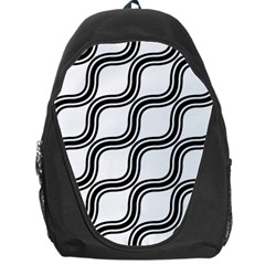 Diagonal Pattern Background Black And White Backpack Bag