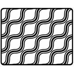 Diagonal Pattern Background Black And White Double Sided Fleece Blanket (medium)  by Sapixe