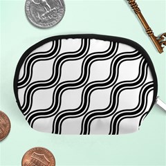 Diagonal Pattern Background Black And White Accessory Pouches (medium)  by Sapixe