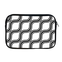 Diagonal Pattern Background Black And White Apple Macbook Pro 17  Zipper Case by Sapixe