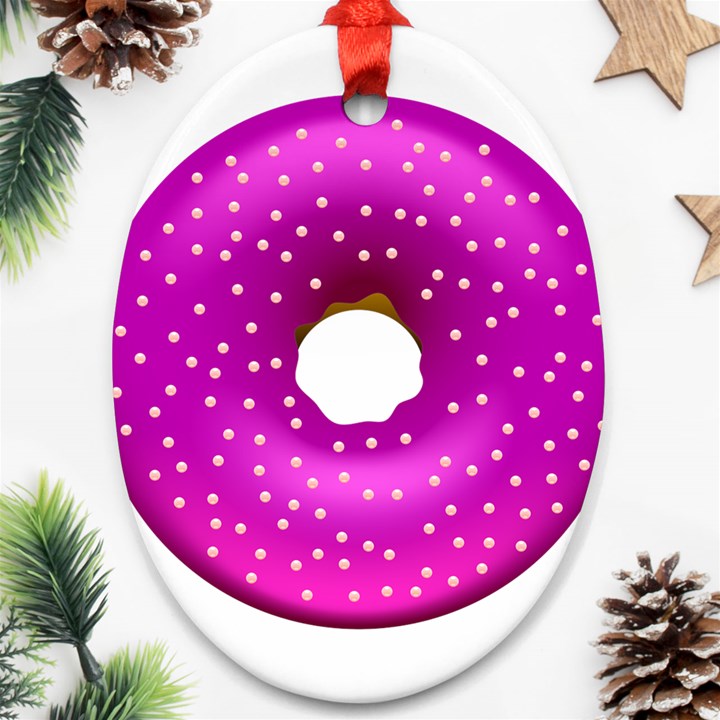 Donut Transparent Clip Art Oval Ornament (Two Sides)