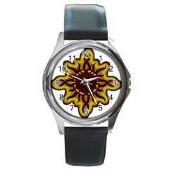 Disturbed Is An American Heavy Metal Band Logo Round Metal Watch by Sapixe