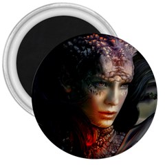 Digital Fantasy Girl Art 3  Magnets by Sapixe