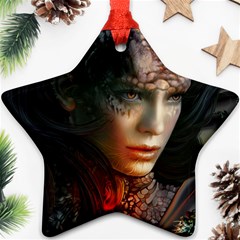 Digital Fantasy Girl Art Ornament (star) by Sapixe