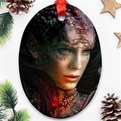 Digital Fantasy Girl Art Oval Ornament (two Sides) by Sapixe