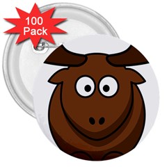 Elk Clip Art Reindeer Raindeer Elk Christmas Xmas 3  Buttons (100 Pack)  by Sapixe