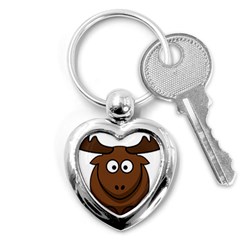 Elk Clip Art Reindeer Raindeer Elk Christmas Xmas Key Chains (heart)  by Sapixe