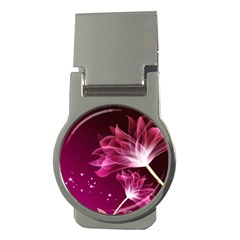 Drawing Flowers Lotus Money Clips (round)  by Sapixe